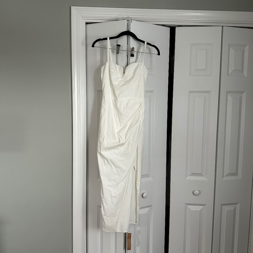 White reformation midi dress